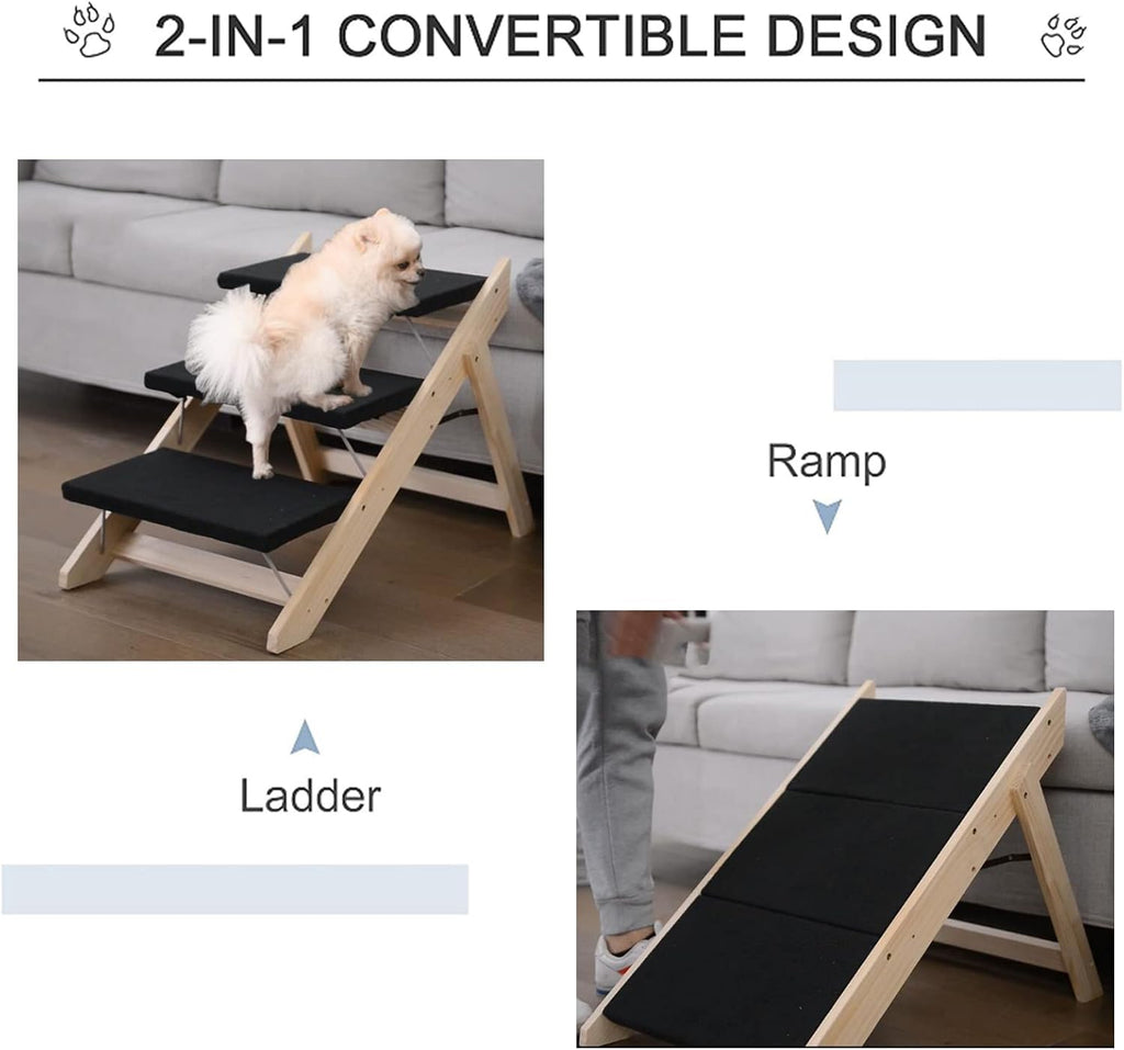 Foldable Wood Pet Stairs and Ramp A488906