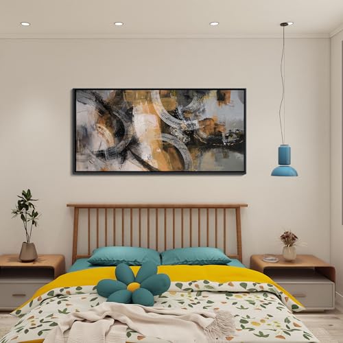 Orange Gray Yellow Abstract Canvas Wall Art 24×48IN H978792