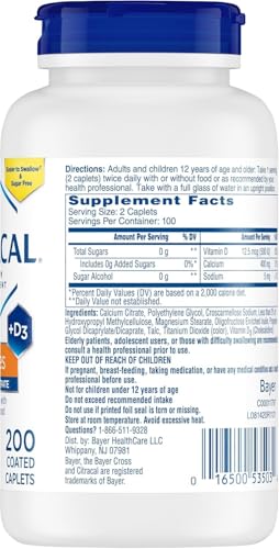 200 Caplets Calcium Citrate with Vitamin D3 (Pack of 3) H141514