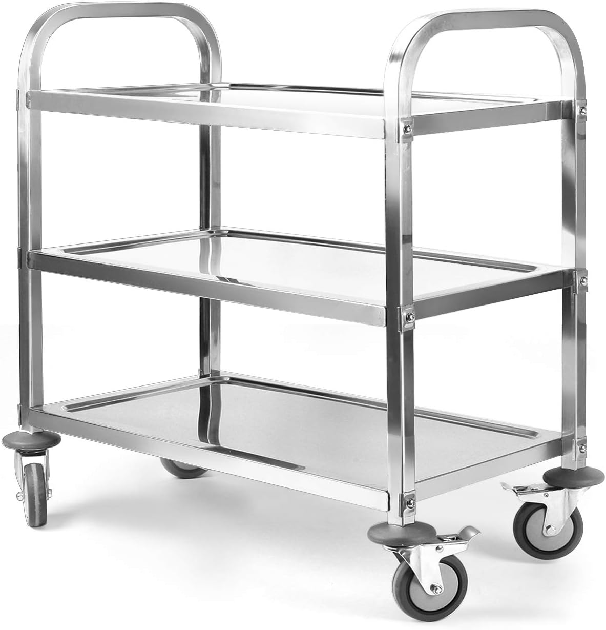 3 Tier Stainless Steel Utility Cart with Wheels Y249456