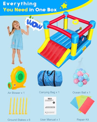 6.7'x8.4' Inflatable Bounce House with Slide A30796