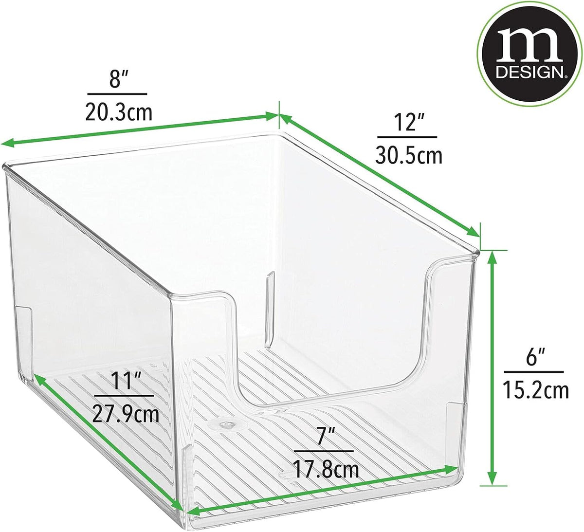 Clear 8 Pack Stackable Plastic Storage Organizer Bin Basket N6303