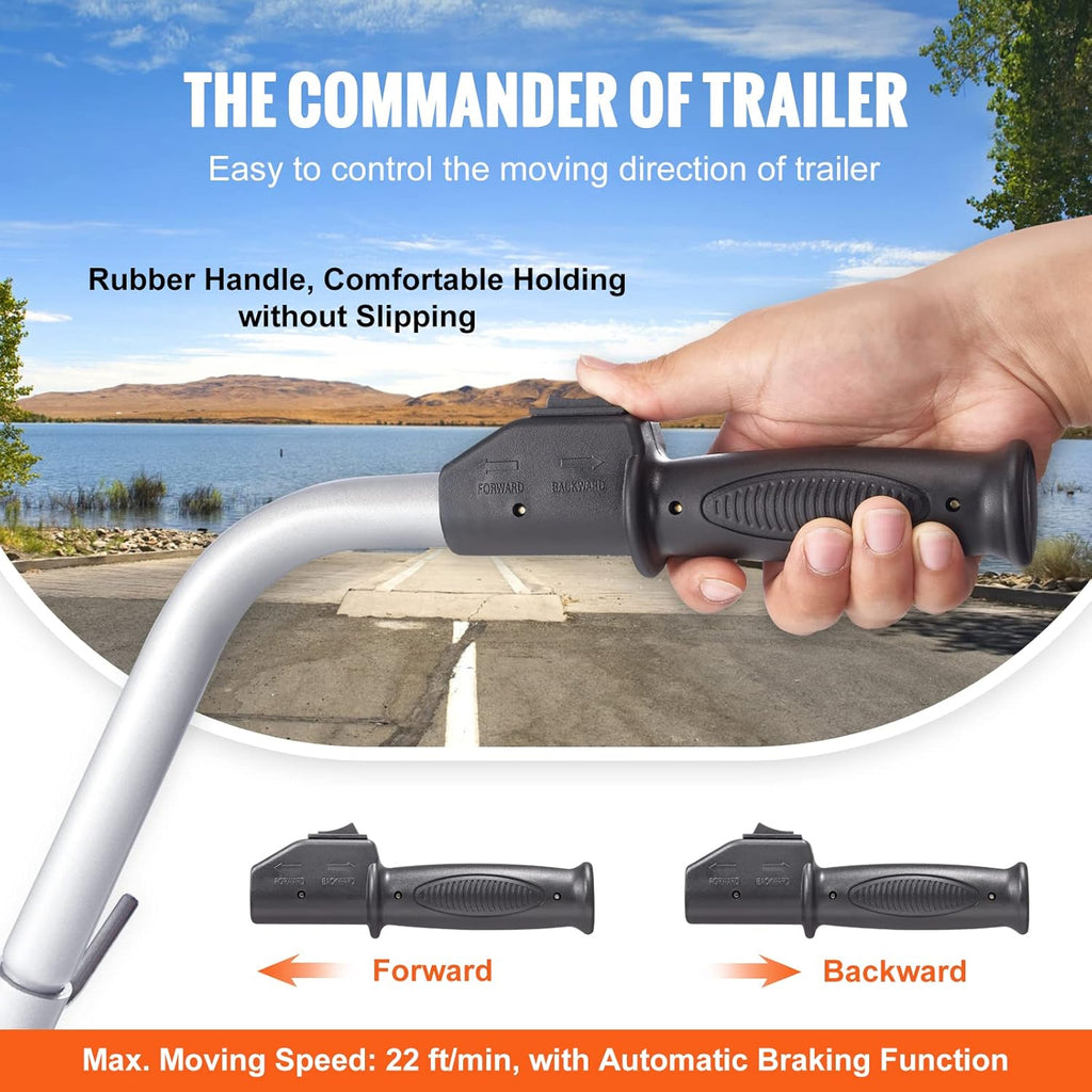 Electric Trailer Dolly, 5000lbs Towing Capacity, 350W 12V Trailer Jockey Wheel with 8'' Rubber Tire L73950