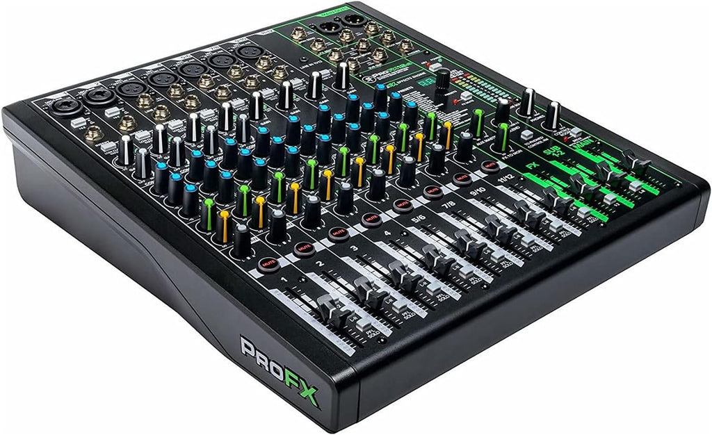 12-Channel Mixer with Headphone Amp, 4 XLR Cables, and 2 Breakout Cables Bundle N133638