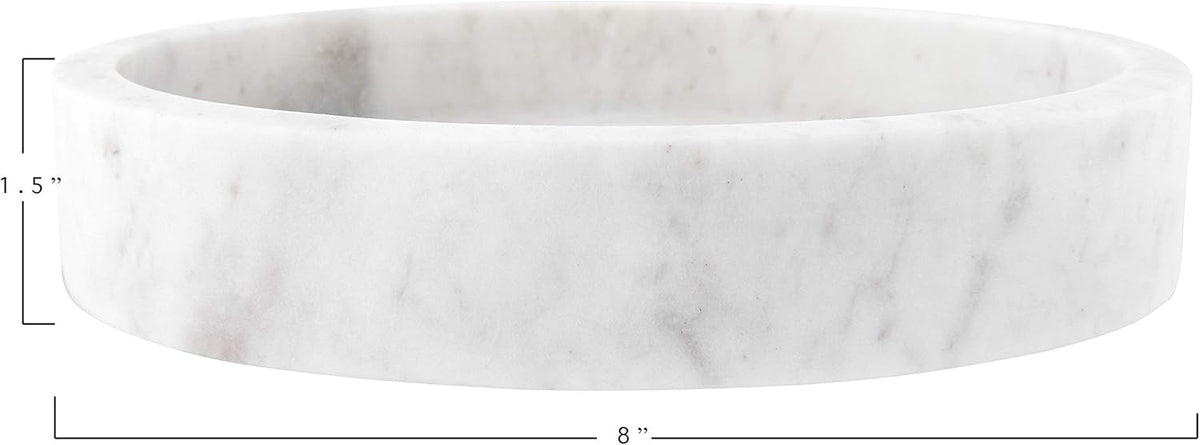 8 Round Carved Marble Tray S51738