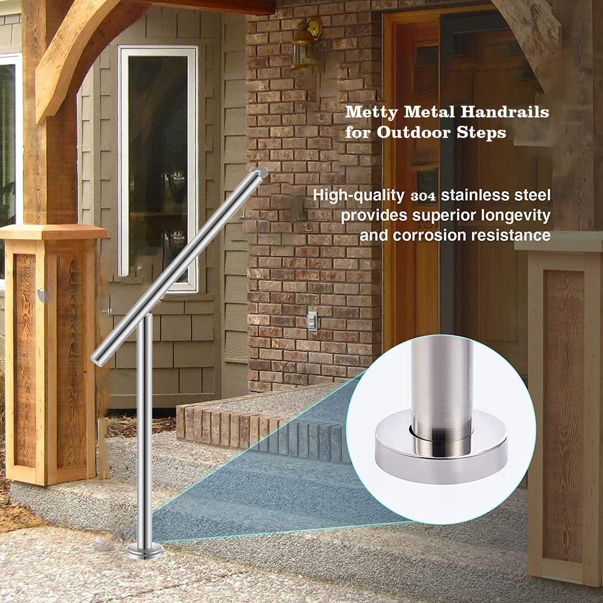 Brushed Stainless Steel Handrail H4873