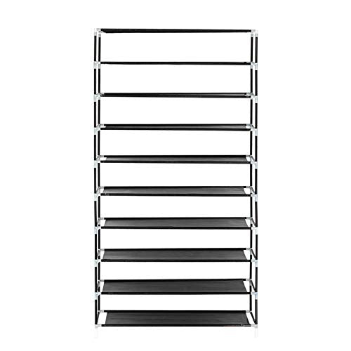 10 Tiers Shoe Rack with Dustproof Cover Shoe Storage Cabinet Organizer, Black X8370