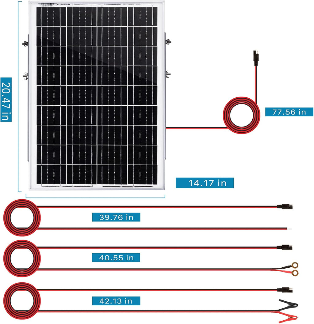 20 Watt 12V Solar Panel Kit with Adjustable Tilt Mount Brackets and 5A PWM Solar Charge Controller J21289