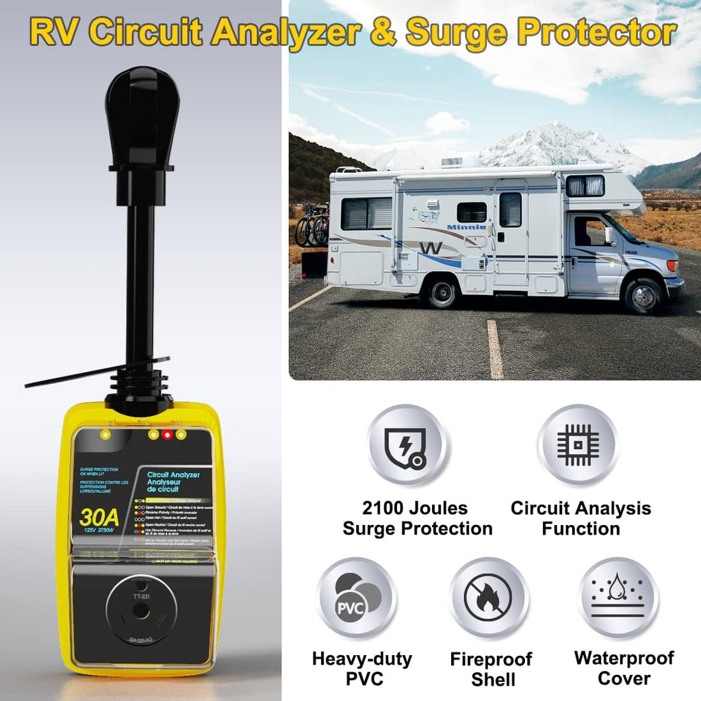 30 Amp RV Surge Protector with Waterproof Cover T3675