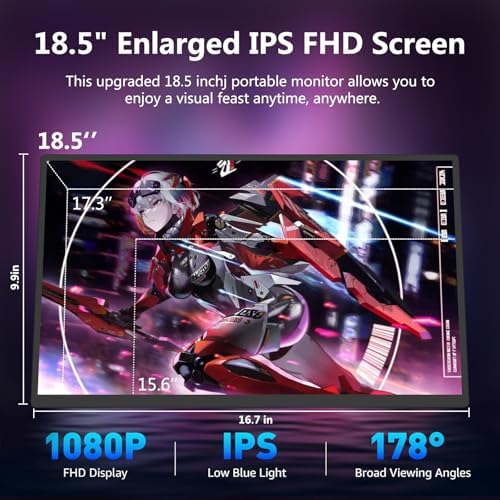 18.5 inch 120Hz 1080P FHD HDR USB HDMI Portable Monitor with Sleeve J7919