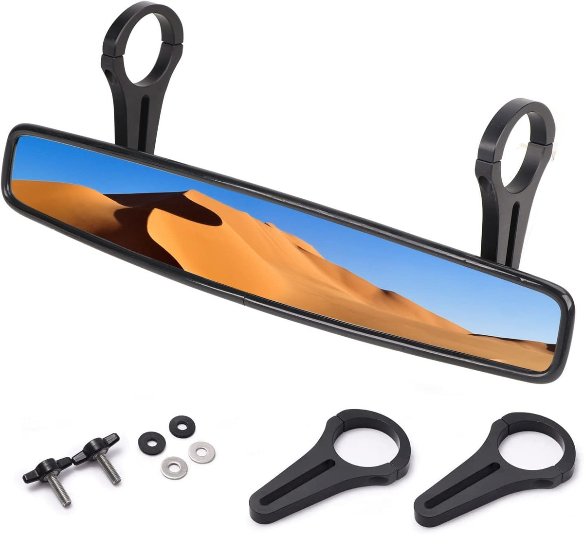 UTV Side Rear View Mirrors and Center View Mirror for 1.75” Roll Bar Mount E9816