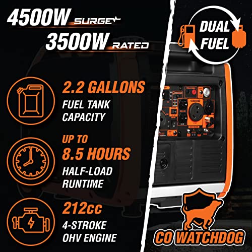 6800-Watt Dual Fuel Electric Start Portable Inverter Generator E80175