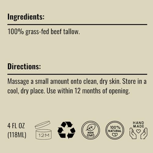 Unscented Organic Grass-Fed Beef Tallow Balm P105