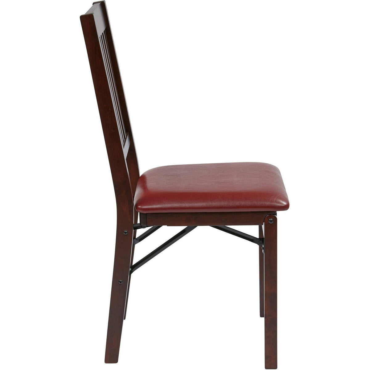 Solid Wood Folding Chair, Espresso/Red - 2 count B1229