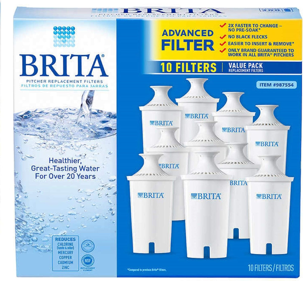 Brita Advanced Pitcher Filter 10 Pack Total E211811