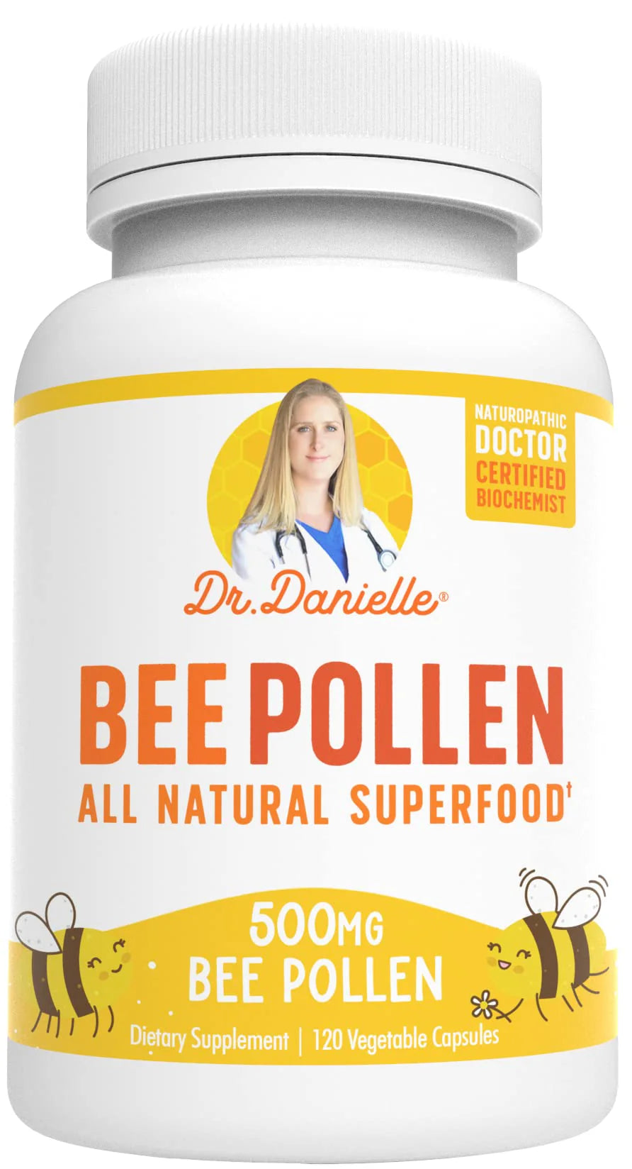 500mg 120 Veggie Capsules Bee Pollen Supplement D75158