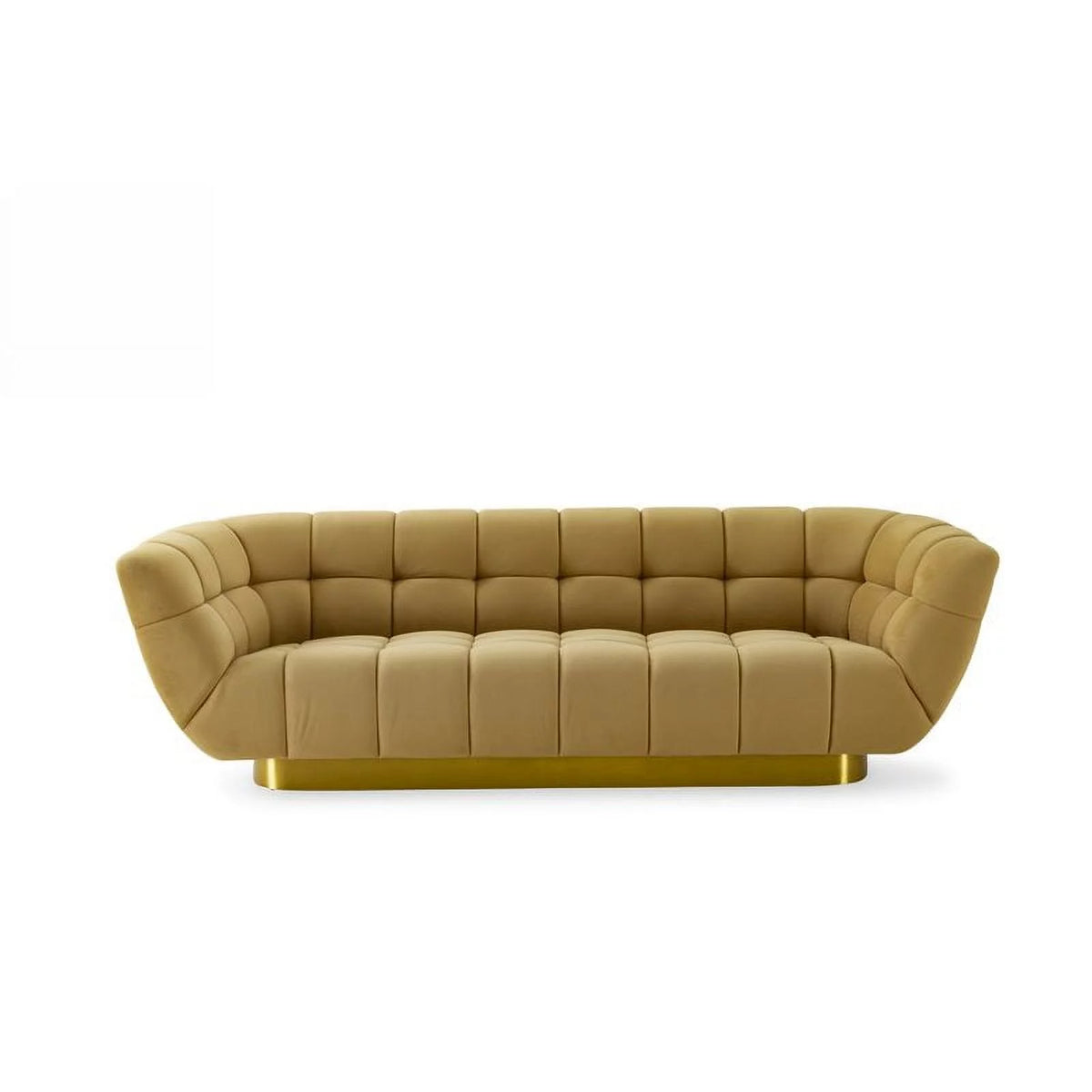 Mustard Yellow Gold Fabric Stainless Steel Sofa I621