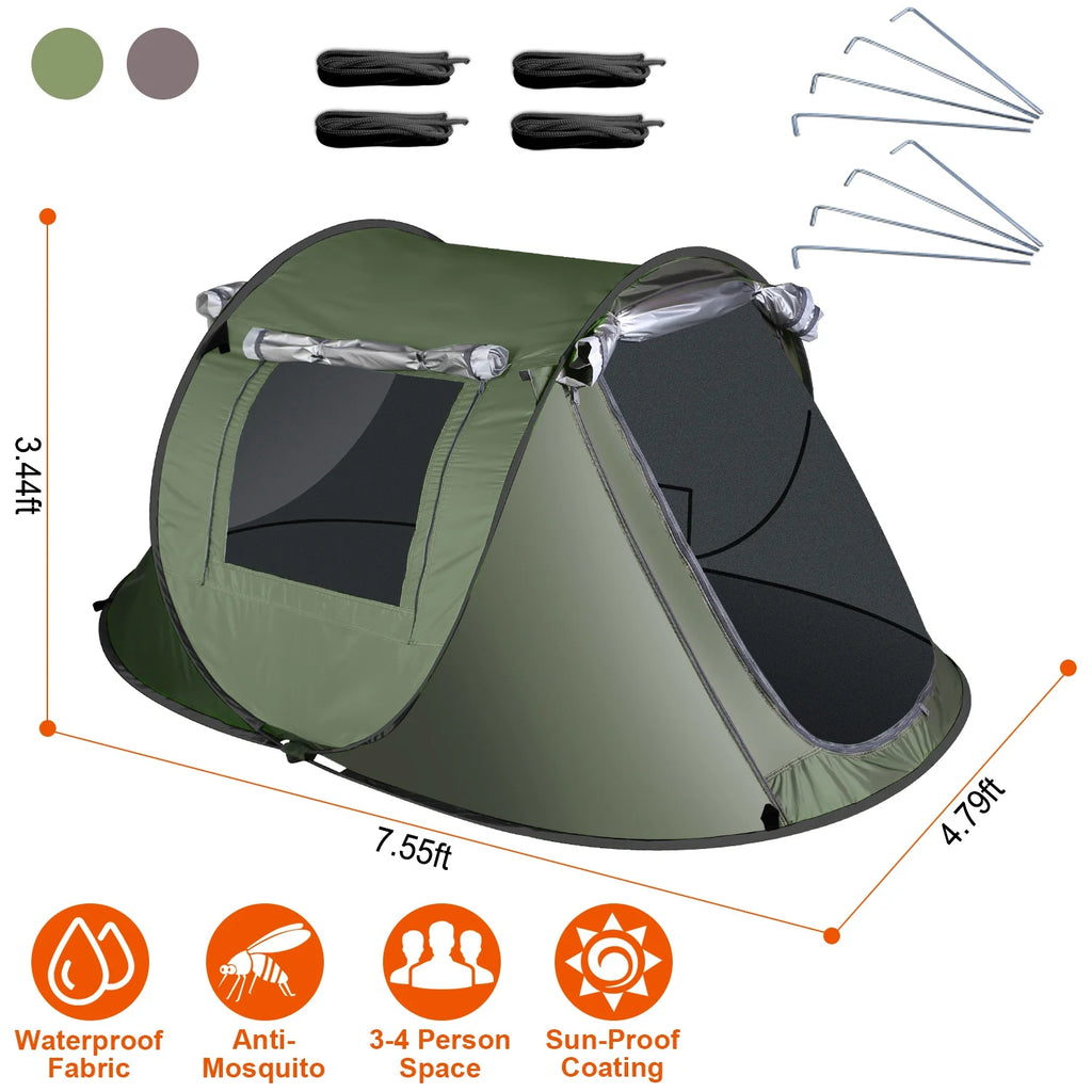 Green Pop Up Dome Tent with Carry Bag Q957832