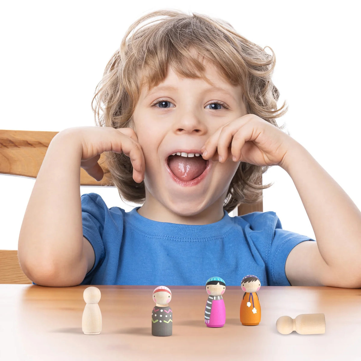 50pcs Unfinished Wooden Peg Dolls L137