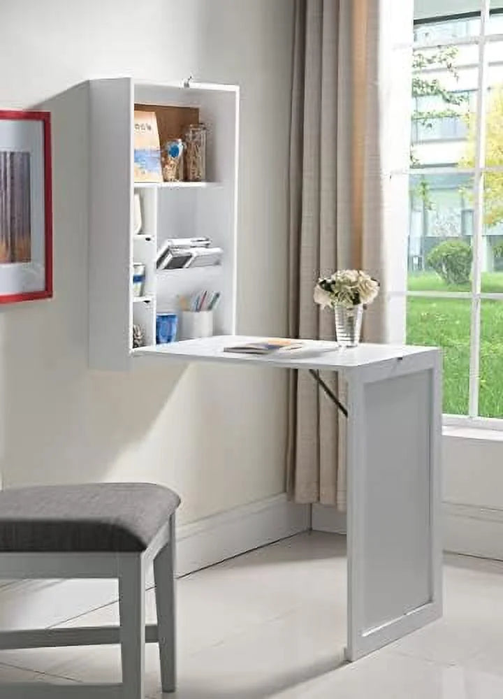 Wall-Mounted Fold-Out Writing Desk White J118