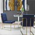 PU Leather or Velvet Armless Dining Chair Set of 2 with Chrome Frame E81288