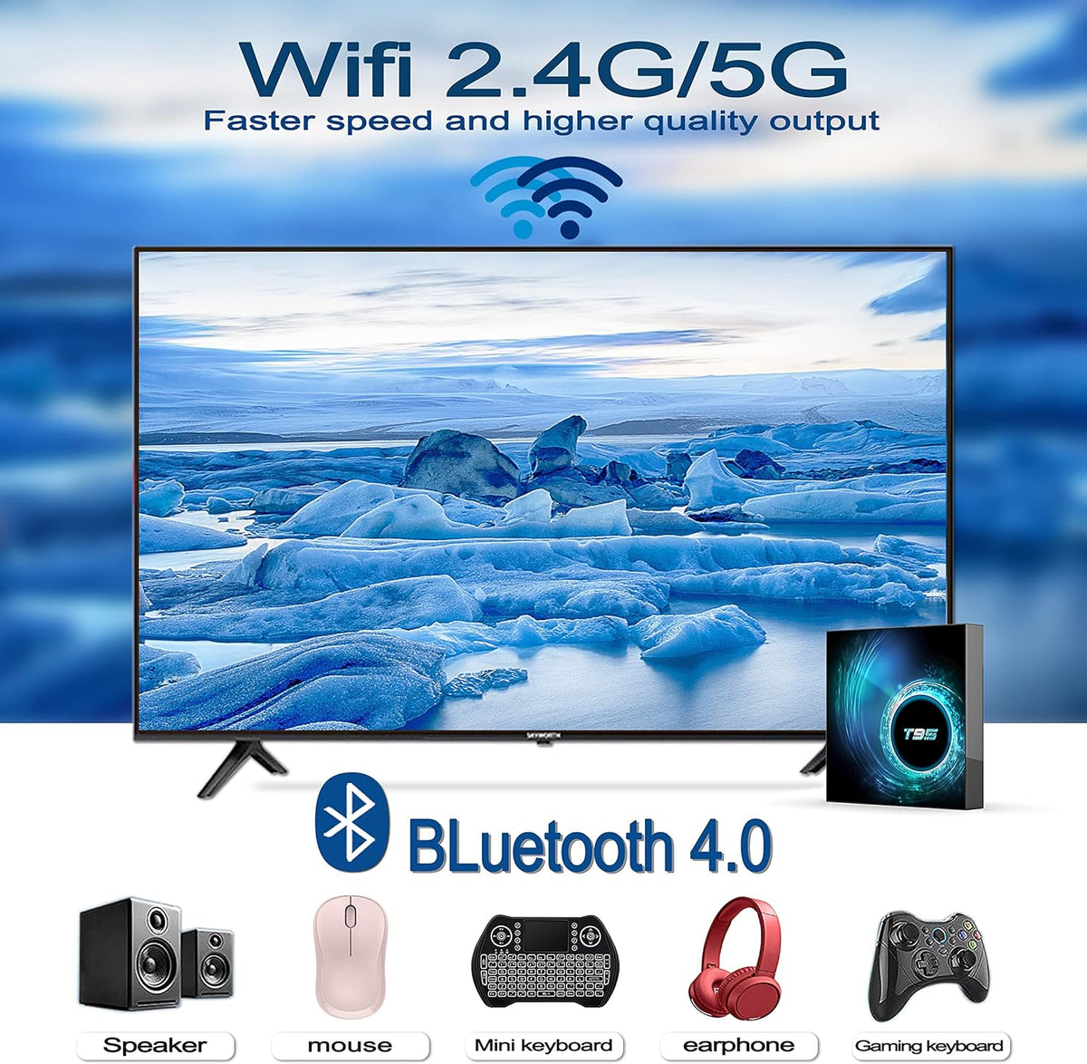 Android 10.0 TV Box 4GB Ram 32GB ROM Quad-Core 4K Ultra HD H.265 Pack of 2 T396