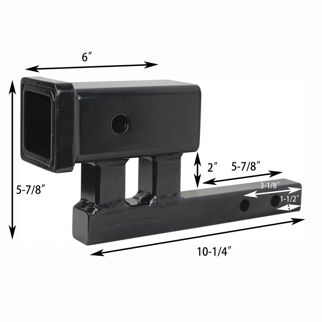 1-1/4" to 2" Hitch Adapter with 4" Rise and 3-3/8" Drop D93097