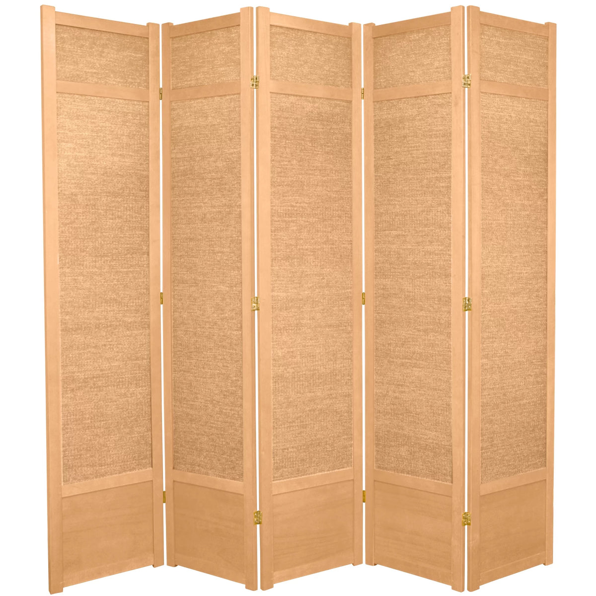 7 Ft Tall Jute Shoji Screen, 5 panels M628
