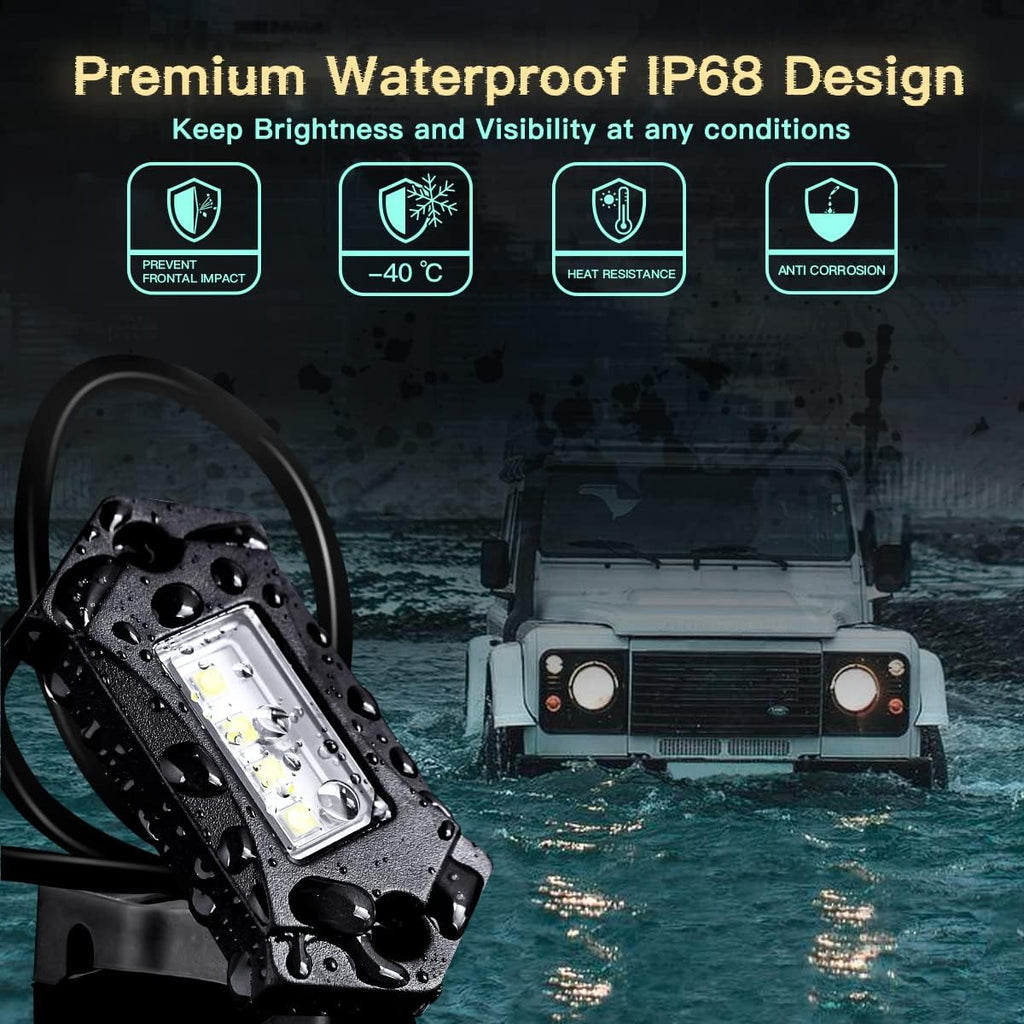 20Pods White LED Rock Lights O1608