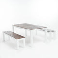 3 Piece Acacia Wood Picnic Dining Set with Benches V68096