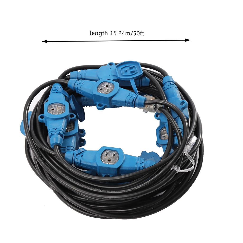 50FT 12 Awg 7 Outlets Extension Cord K78934
