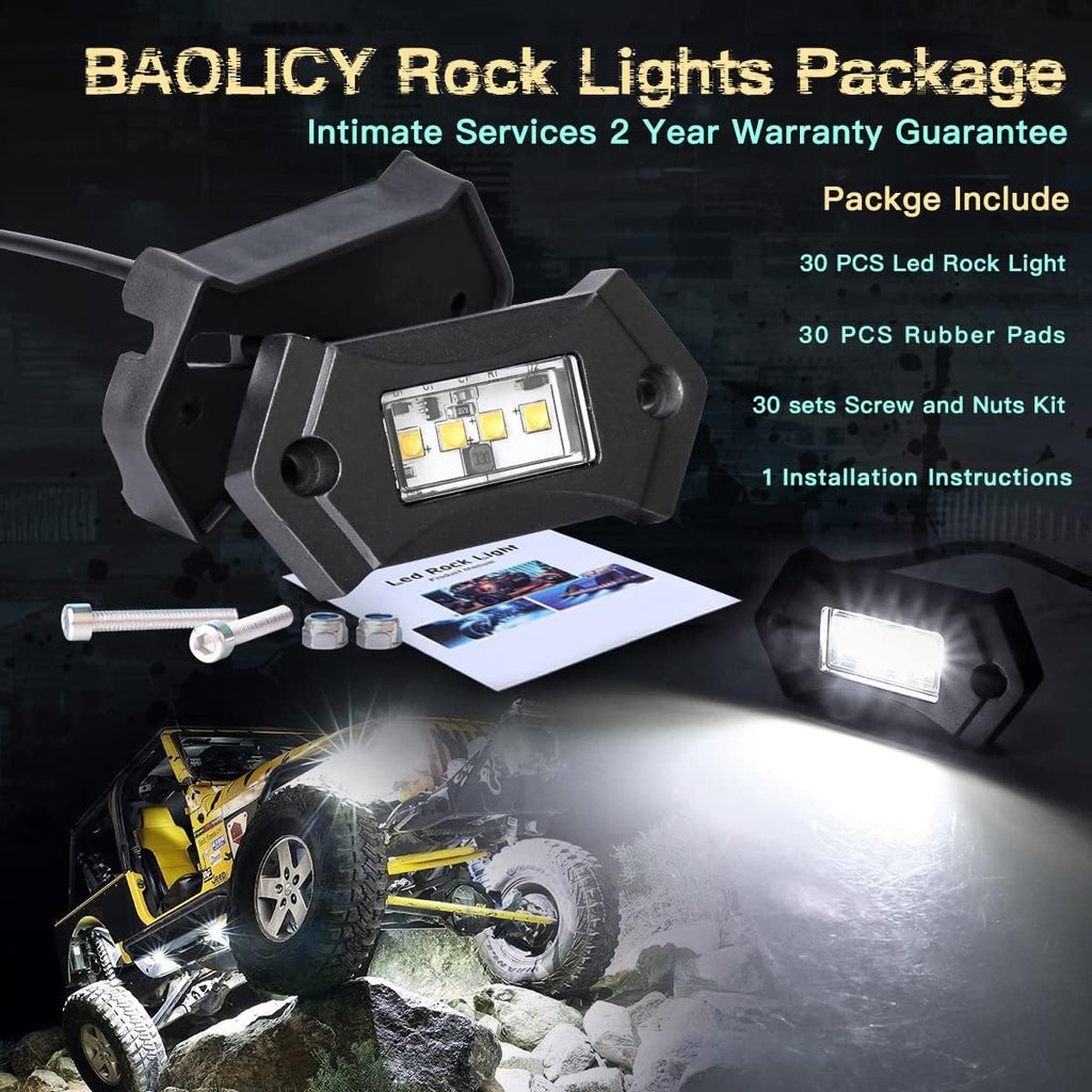 20Pods White LED Rock Lights O1608