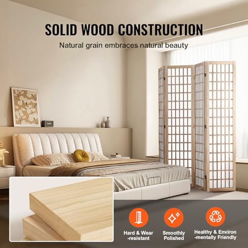 4 Panel Wood Folding Room Divider J162