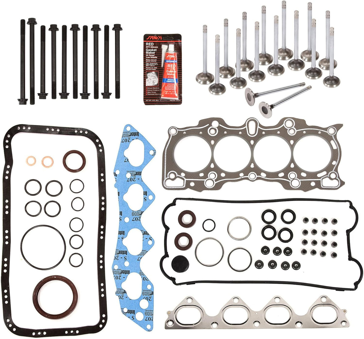Full Gasket Set Head Bolts Intake Exhaust Valves D4819