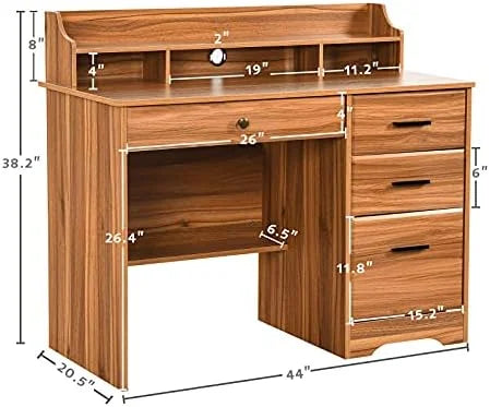 Computer Desk with Drawers and Hutch I1433