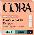 100% Organic Cotton Unscented Non-Applicator Tampons 72 Count M1929