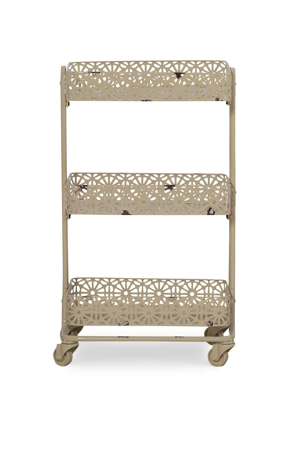 Cream Metal Three Tier Cart L287