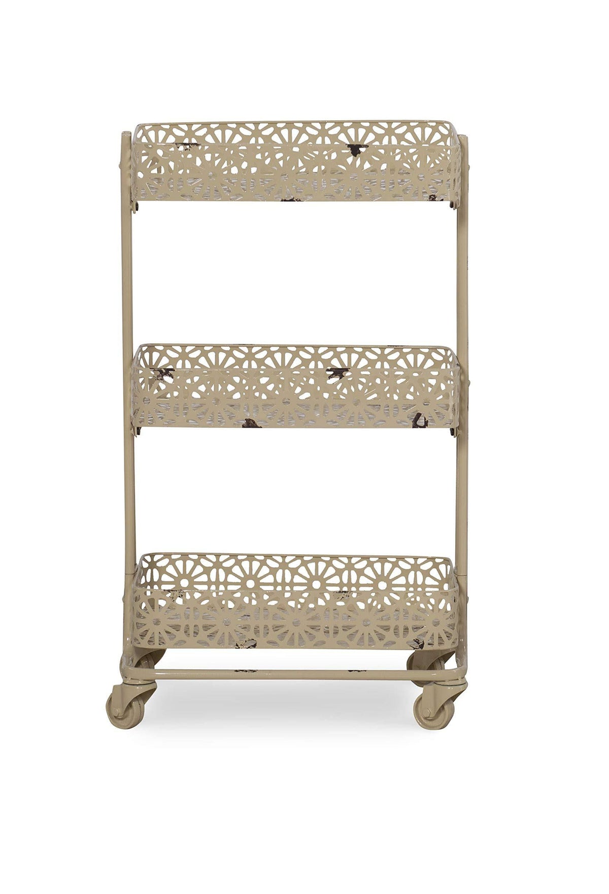 Cream Metal Three Tier Cart L287