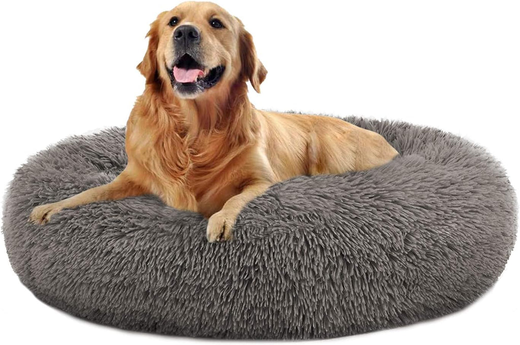 Calming Dog Bed Faux Fur Donut Cuddler Washable Pack of 2 D5358