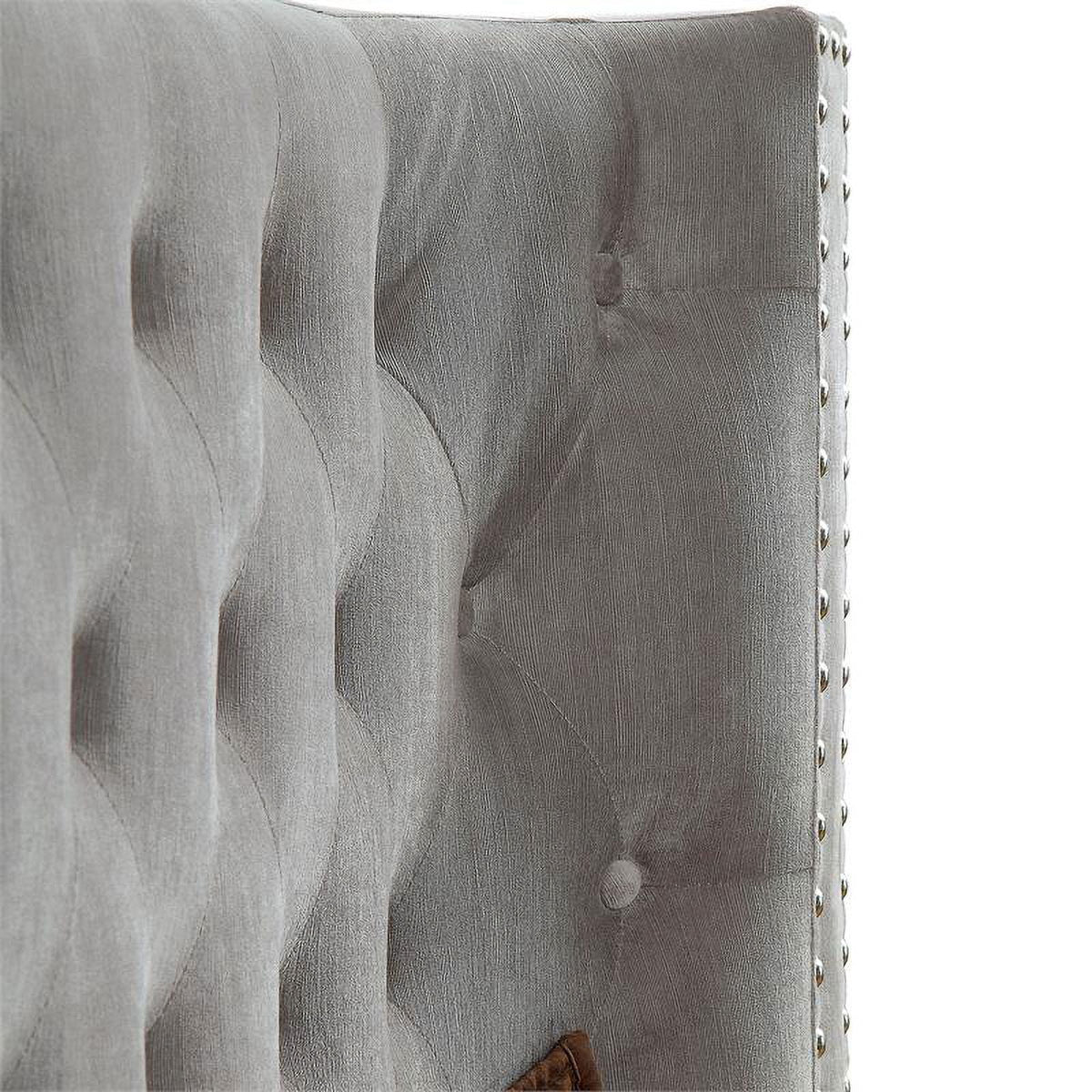 Gray Fabric Wingback California King Bed X201