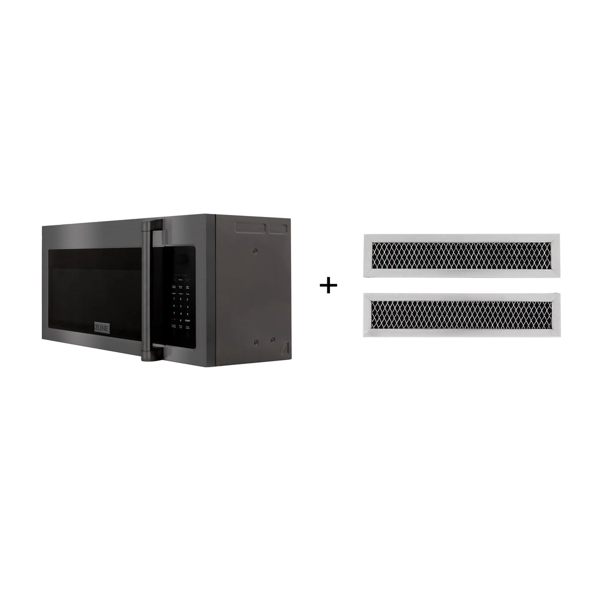30 1.5 cu. ft. Over the Range Microwave in Black Stainless Steel with Set of 2 Charcoal Filters C74667
