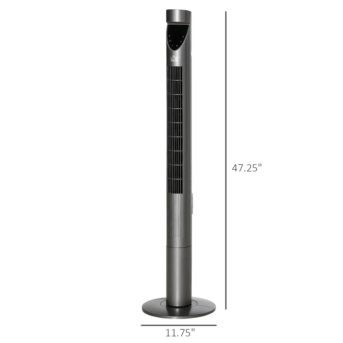 46 Tower Fan with Air Filter, Oscillating, 3 Speeds, 12H Timer, Remote Control, Grey X12035