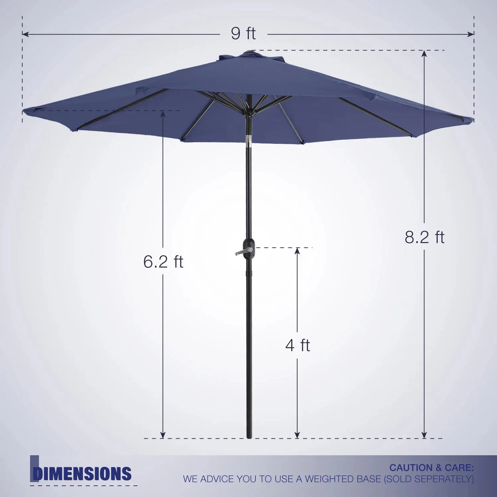 6-Piece Outdoor Patio Dining Set with 9 ft Umbrella A345