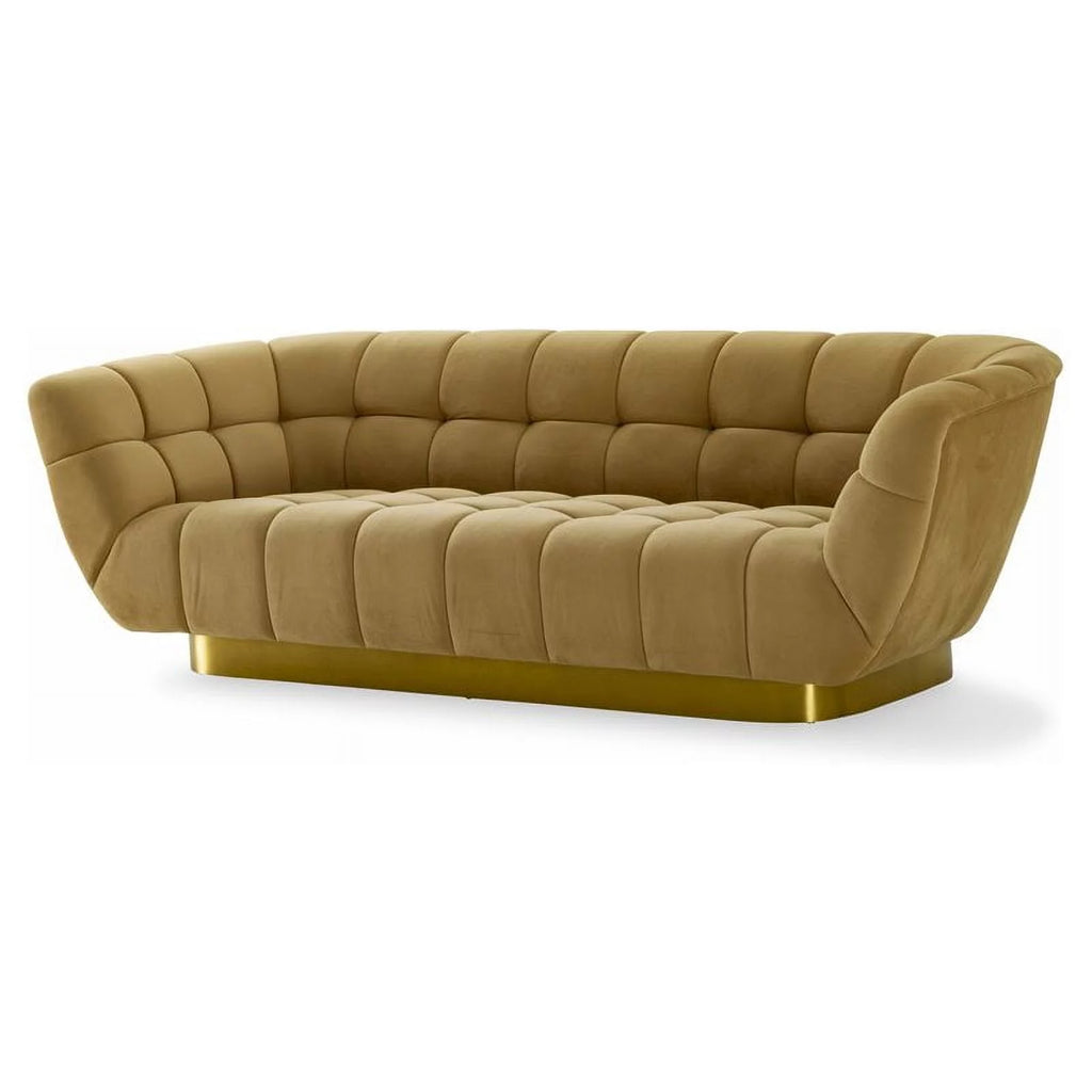 Mustard Yellow Gold Fabric Stainless Steel Sofa I621