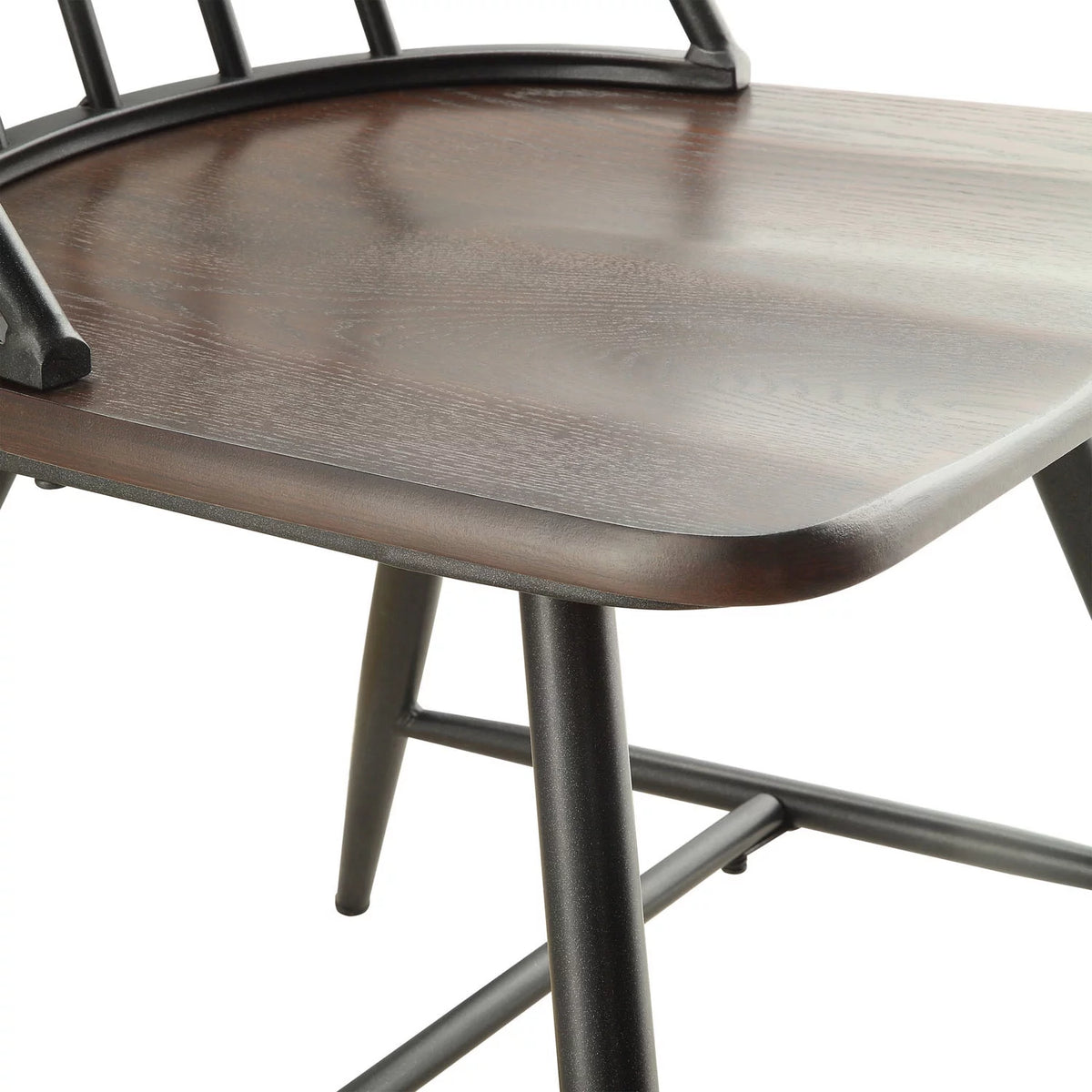 Two-Tone Windsor Chairs, Set of 4, Black and Oak Q776
