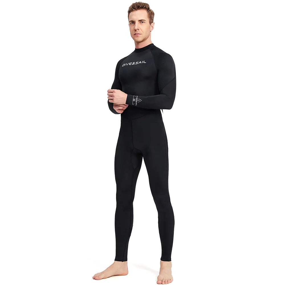 Men One Piece Swimsuit Long Sleeve Surf Suit K6435
