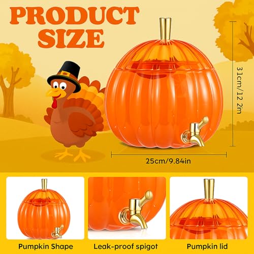 1.3 Gallon Pumpkin Drink Dispenser with Spigot E87610
