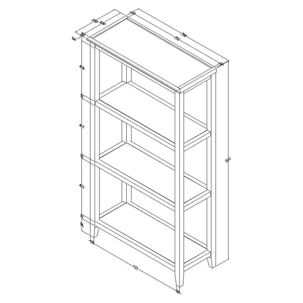 Walnut 3 Shelves Bookcase A6946