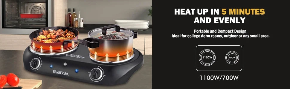 Black Double Burner Electric Cooktop S95661