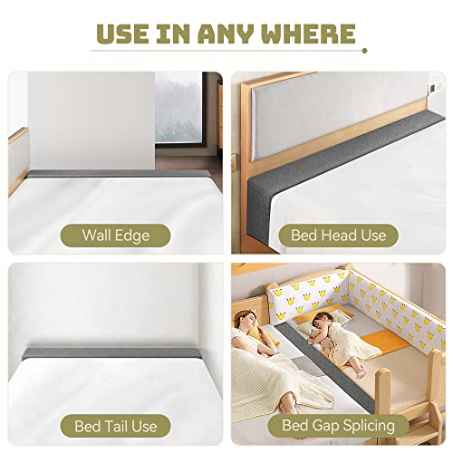 Bed Gap Filler Mattress Extender Headboard Pillow High-Density Foam with Removable Cover Z97174